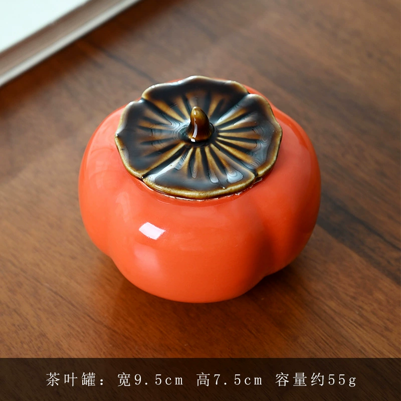 Чайник в форме хурмы Persimmon Ruyi, свадебная конфетница-орнамент, подарочная коробка, керамический свадебный сувенир, декоративная подарочная упаковка