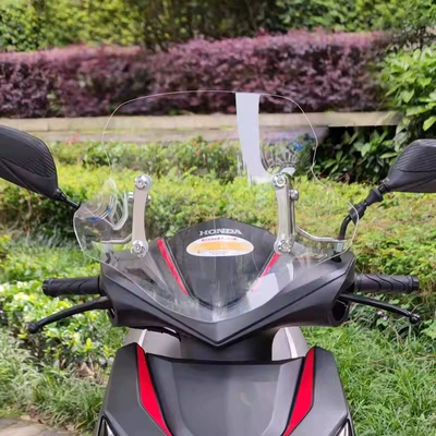 Suitable for Honda Liexing 125 Windshield, Winter Thickened Motorcycle Modification Accessories, Rain Shield, Front Windscreen Glass (Motorcycle front windshield) - classic-transparent-35cm-b8-accessories
