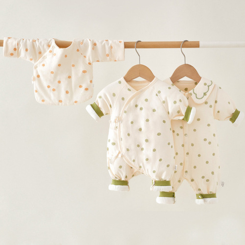 Baby autumn clothing thin quilted romper baby clothes newborn jumpsuit baby baby autumn and winter clothes