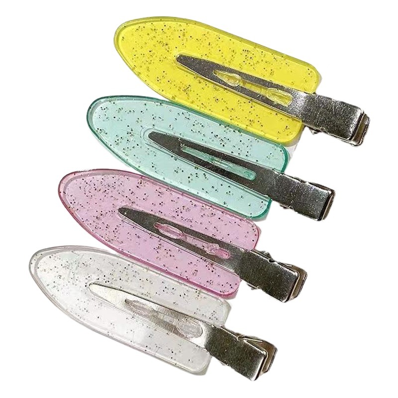 Pegamento de crema de horquilla sin costura DIY clip de pico de pato material casero transparente flequillo lateral clip color Internet clip de celebridad