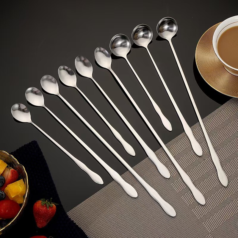 Long handle stainless steel gourd spoon buffet restaurant seasoning oil spoon bar spoon deep jar juice honey spoon Long handle stainless steel gourd spoon buffet restaurant seasoning oil spoon bar spoon deep jar juice honey spoon