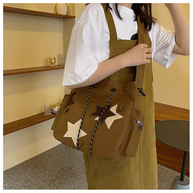 Women's Shoulder Bag Simple Stylish Large Capacity Canvas Crossbody_voghion.com
