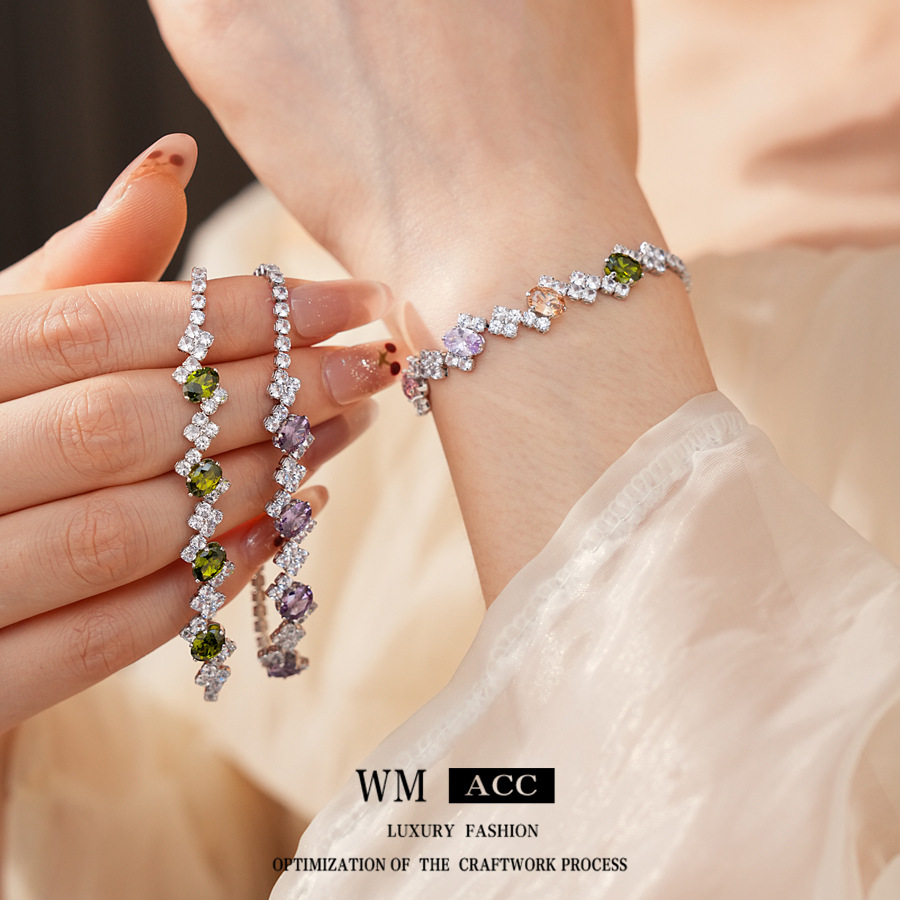 Zircon geometría irregular pulsera de fijación ligera de lujo de alto nivel pulsera de nicho de moda exquisita joyería de mujer
