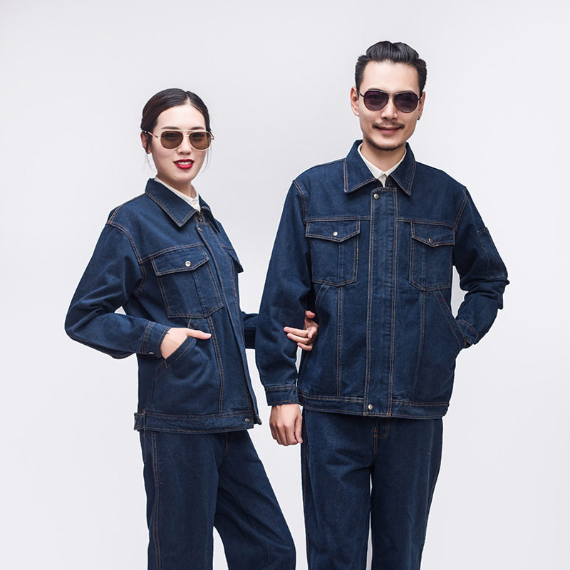 溶接カウボーイ作業服スーツ春と秋のメンズ厚みのある抗火傷、耐摩耗性、耐汚れ性、耐火性の自動車修理機械修理溶接作業服|undefined