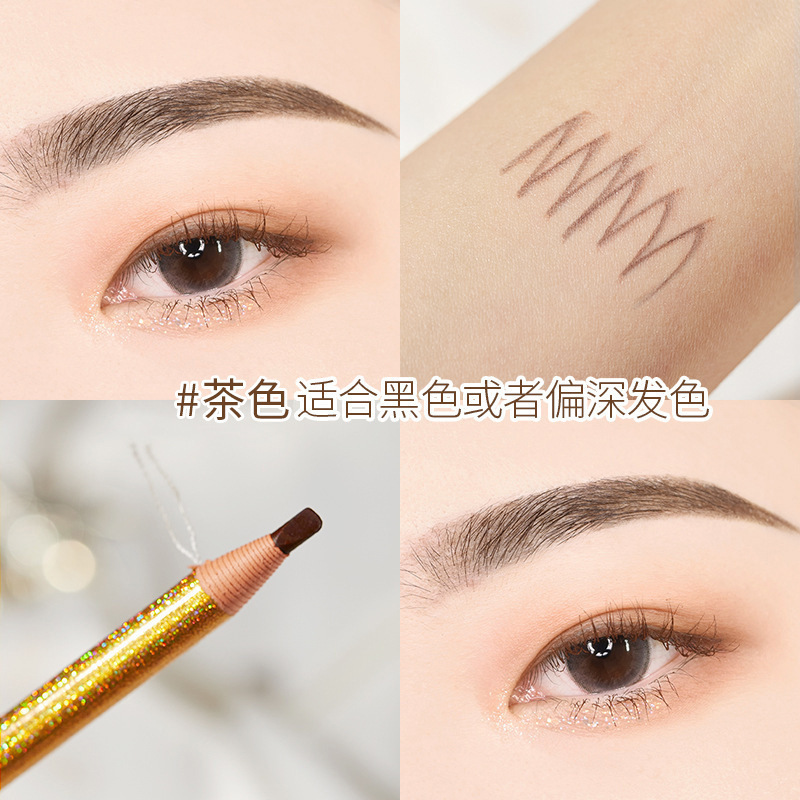Hengsi 1818 lápiz de cejas de dibujo impermeable y no manchado núcleo duro de madera al por mayor polvo de cejas maquillador maquillaje