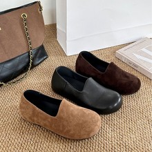 森系复古真皮单鞋女2025新款秋季平底软底舒适时尚百搭防滑奶奶鞋