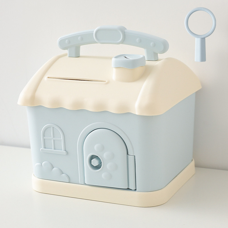 La caja de ahorro de la casa pequeña en 2022 nuevo solo puede entrar y salir de la caja de ahorro de la red con cerradura lindo para hombres y mujeres