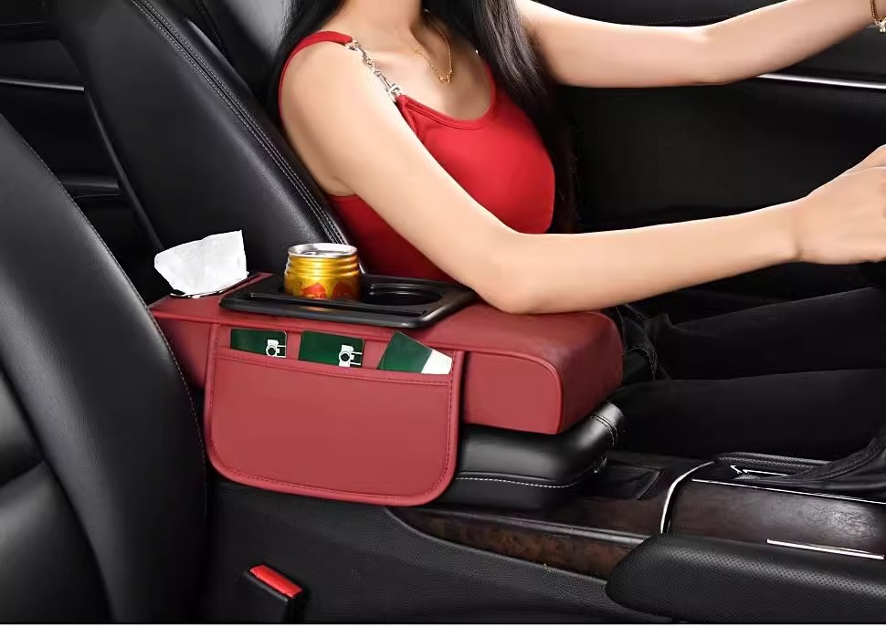 Car Compact Special Car Armrest Box Protective Pad Tissue Box Central Narrow Elbow Heightening Pad Water Cup Holder