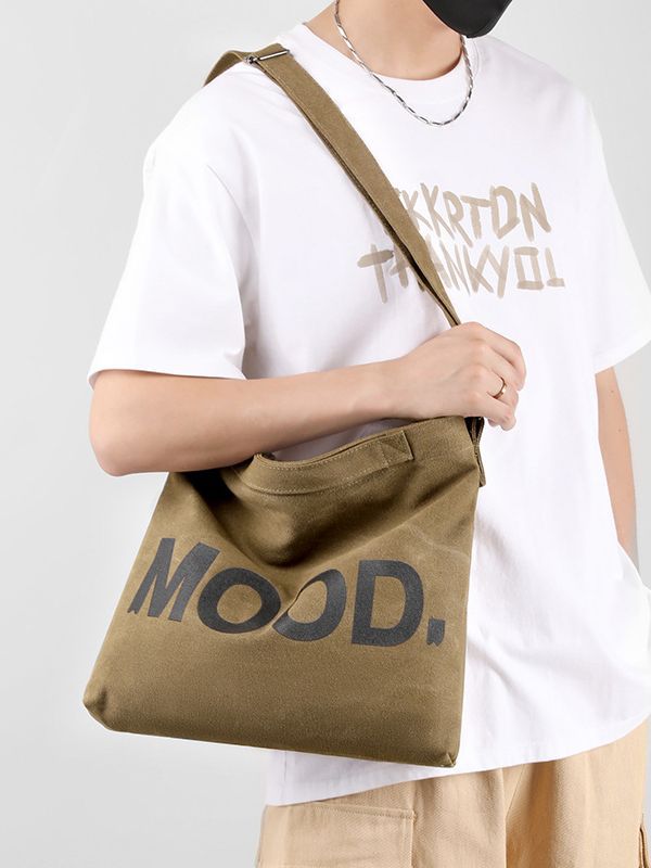 Retro estilo japonés bolsa de lona de los hombres de gran capacidad mochila hombro bolsa de almuerzo portátil estudiante simple bolsa de mensajero de las mujeres