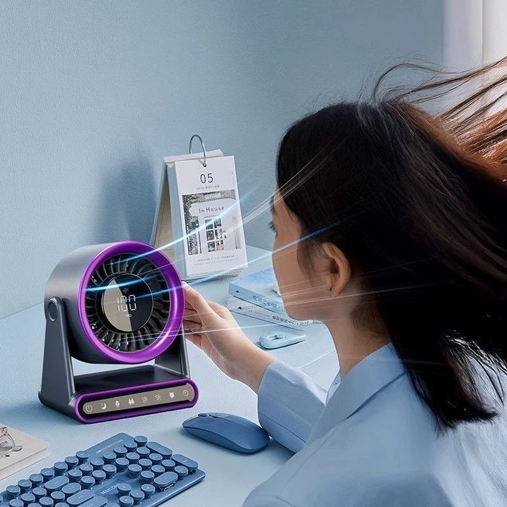 Настольный вентилятор циркуляции воздуха цифровой дисплей USB офис бесшумный высокий расход воздуха долговечный авиационный вентилятор охлаждения