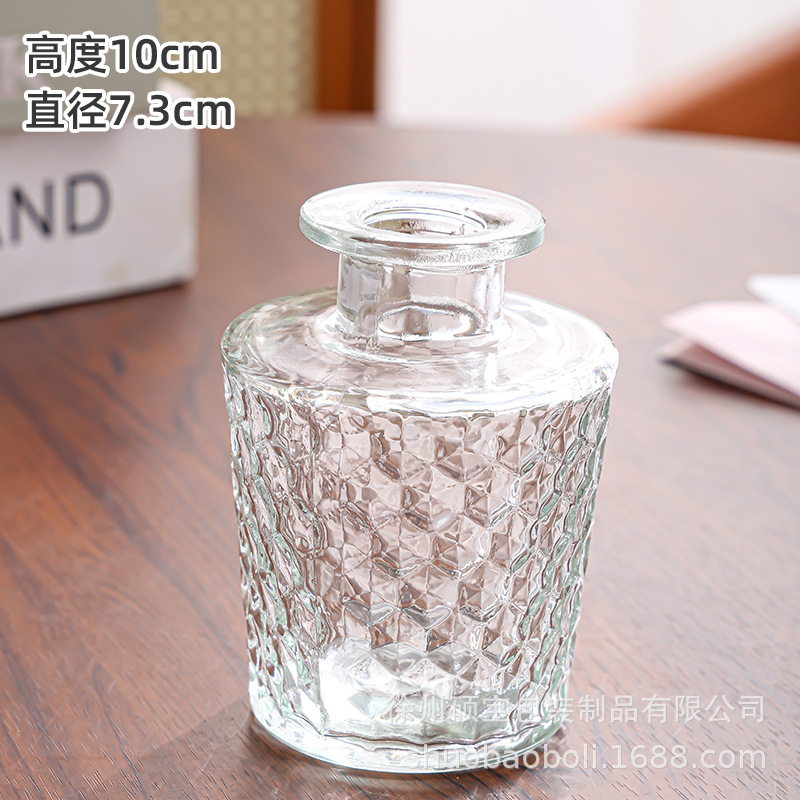 De estilo europeo retro pequeño florero botella de aromaterapia de vidrio mini jarrón transparente decoración de la sala de estar simple mesa de comedor decoración del hogar