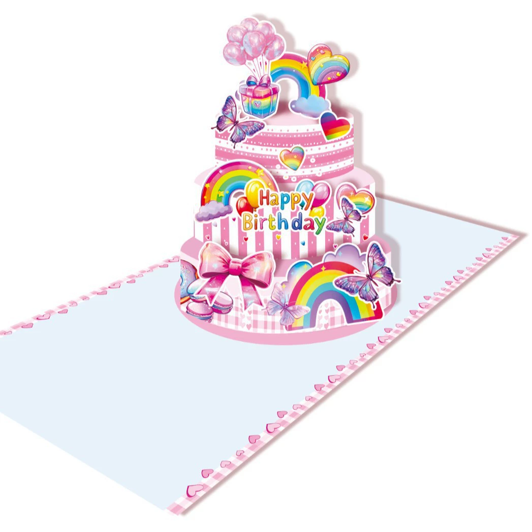 Кросс-граничная платформа Amazon TEMU: персонализированная 3D-стерео открытка с музыкой для дня рождения, высококачественная поздравительная открытка