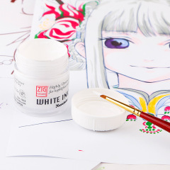 Japanese Sumi-e Waterproof White Ink Liquid Watercolor Opaque Correction Liquid 30ML High-Gloss Water-Soluble Ink