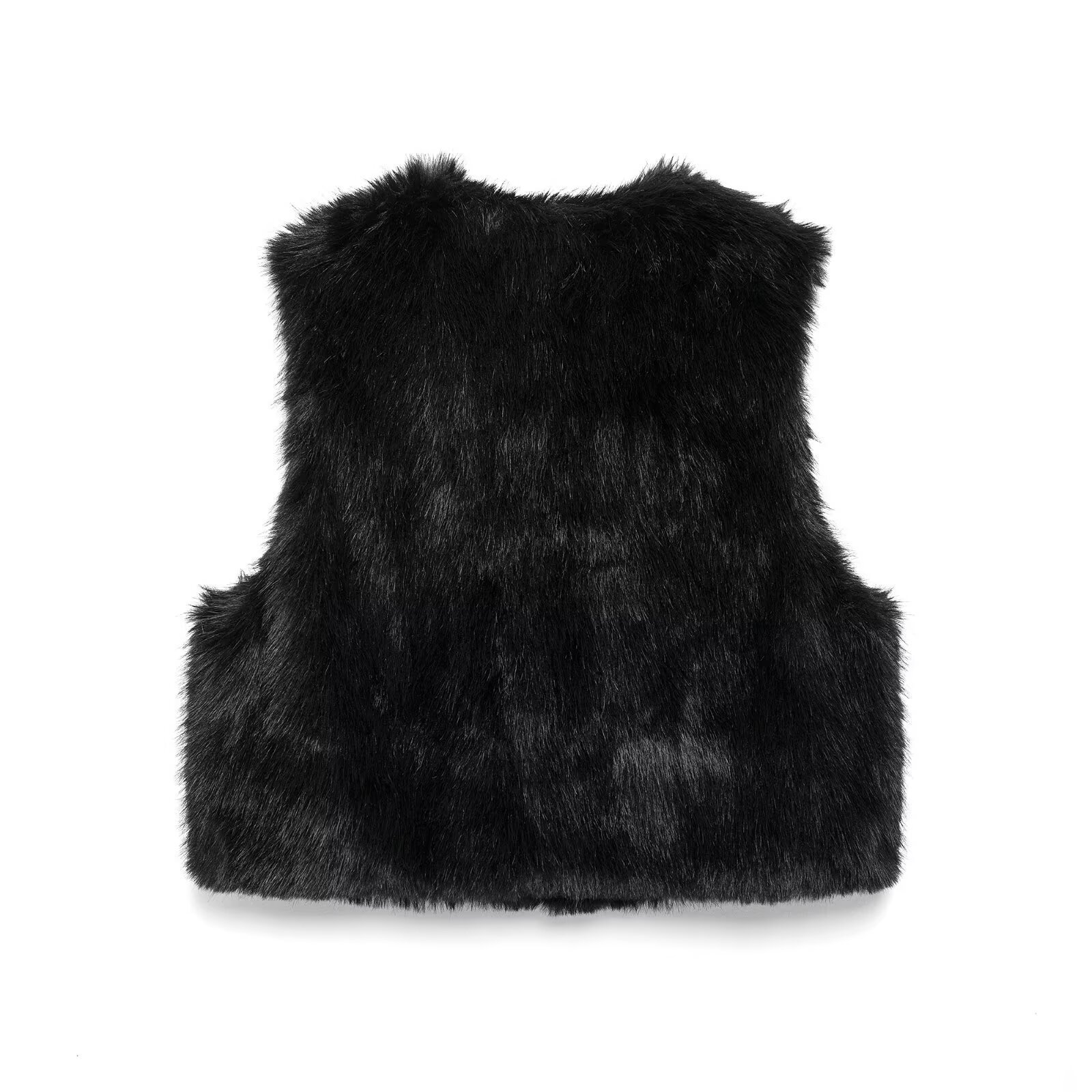 Damenbekleidung 2024 Herbst und Winter neue Mode Pelzeffekt kurze Weste_voghion.com