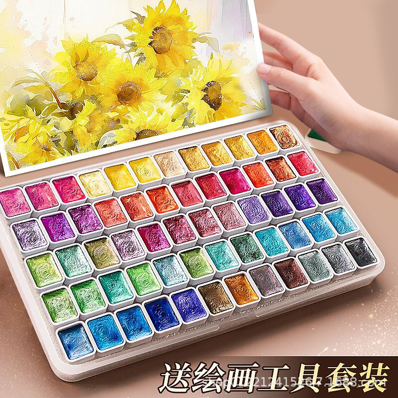 Dunhuang pearlescent watercolor solid painting pigment painting suit nail art gold powder gouache hand-painted art special wholesale