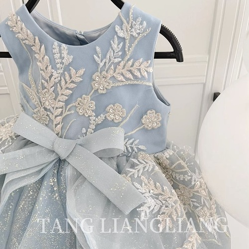 六一儿童节星空艾莎公主裙周岁生日演出走秀主持钢琴表演女童礼服