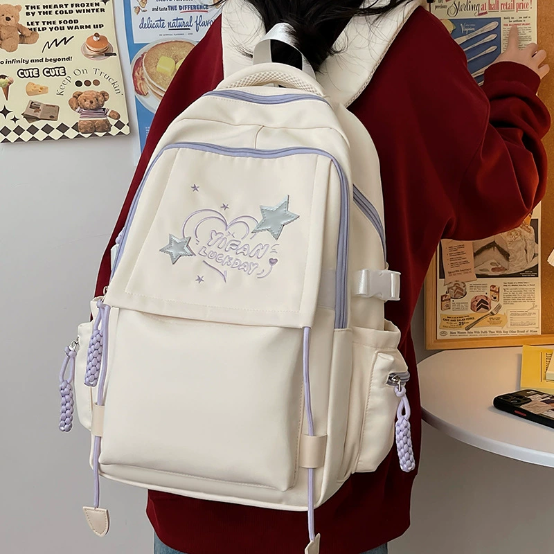 Capacious backpack for leisure, school bag for men and women