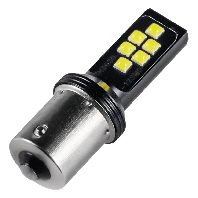 Автомобильный светодиодный фонарь S25 1156 1157 стоп-сигнал 12SMD 3030 указатель поворота Задний противотуманный фонарь заднего хода