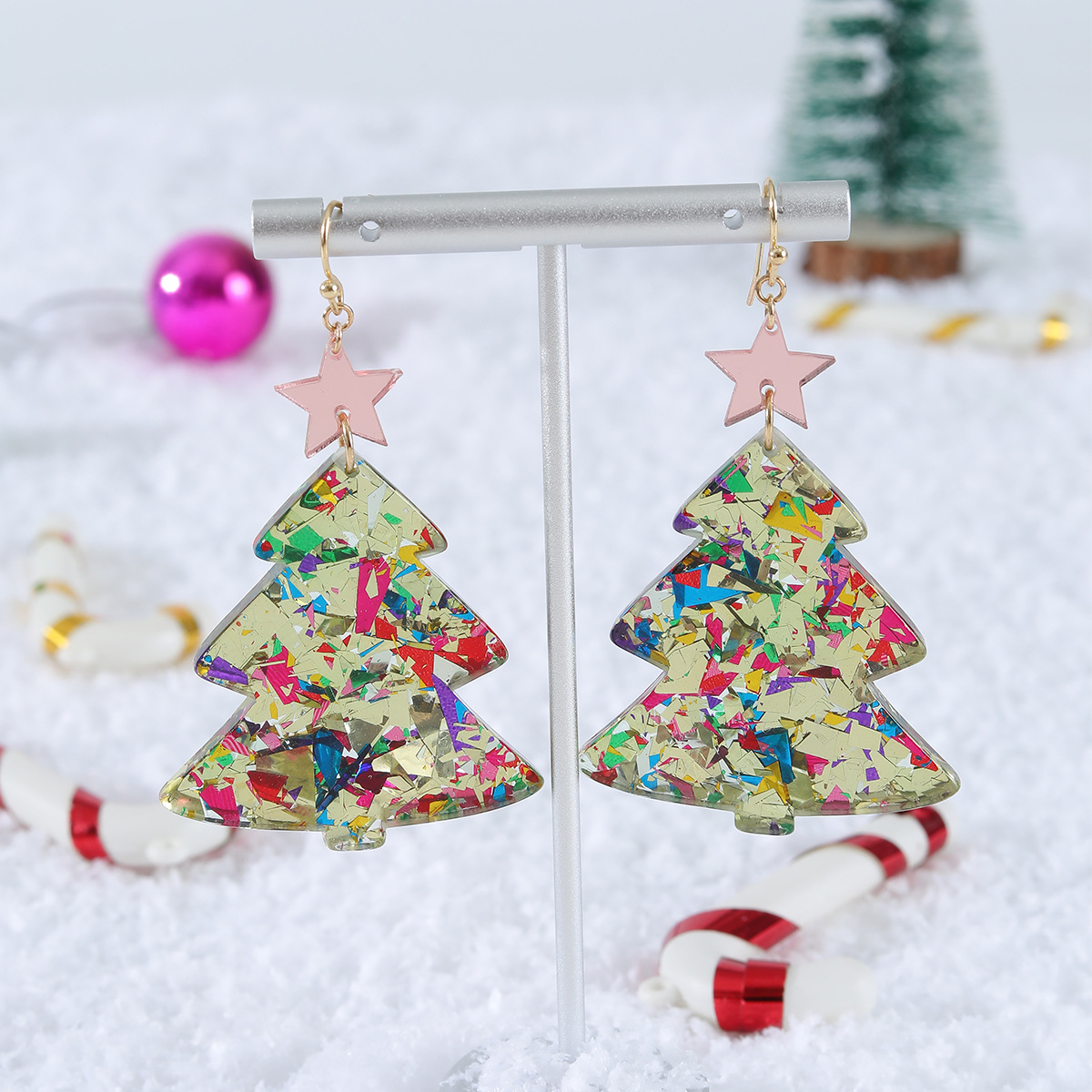 Fashion Christmas Tree Alloy Plating Women's Earrings 1 Pair display picture 1
