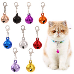 ペット猫犬首輪カラー鈴ストラップメッキロブスターバックル鈴アクセサリーバッグキーホルダー銅鈴ストラップ