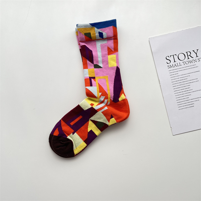 Unisex Casual Modern Style Geometric Cotton Crew Socks A Pair display picture 11