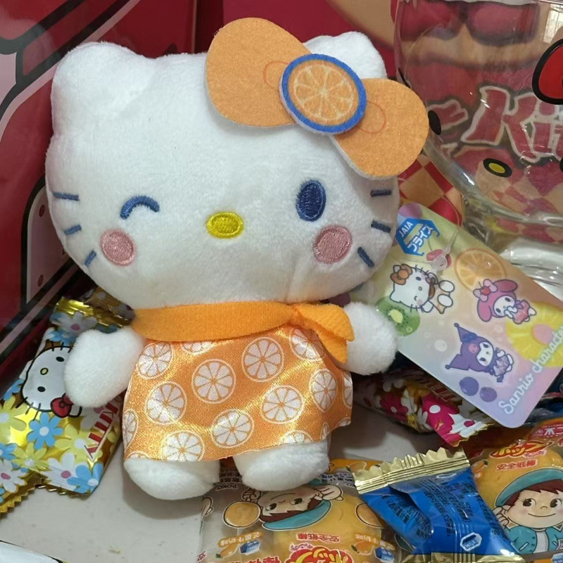 黑色草帽kitty帽宝宝挂件爱心扣公仔玩偶可爱赫本风挂饰钥匙扣|undefined