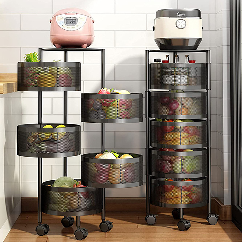 Rotating vegetable rack kitchen floor mu...