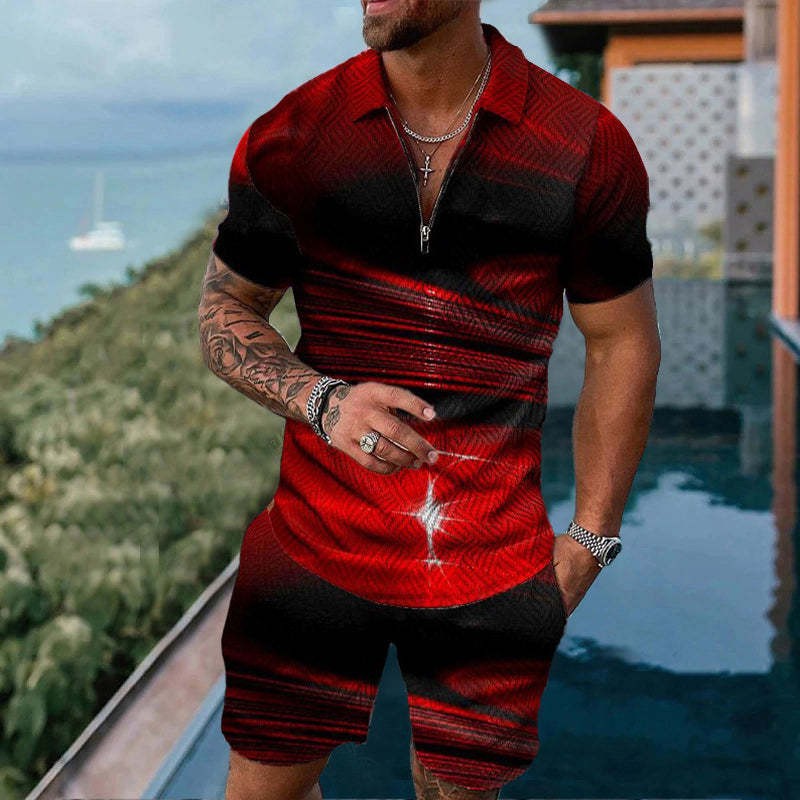 Nuevo europeo y americano transfronterizo de los hombres 3 Polo camisa traje de solapa de manga corta Jersey casual camiseta de los hombres de una sola pieza de entrega