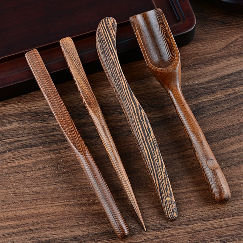 8DWL ebony tea making tools four-piece set tea clip tea spoon tea needle tea dial tea set tea art set Kung Fu tea ceremony