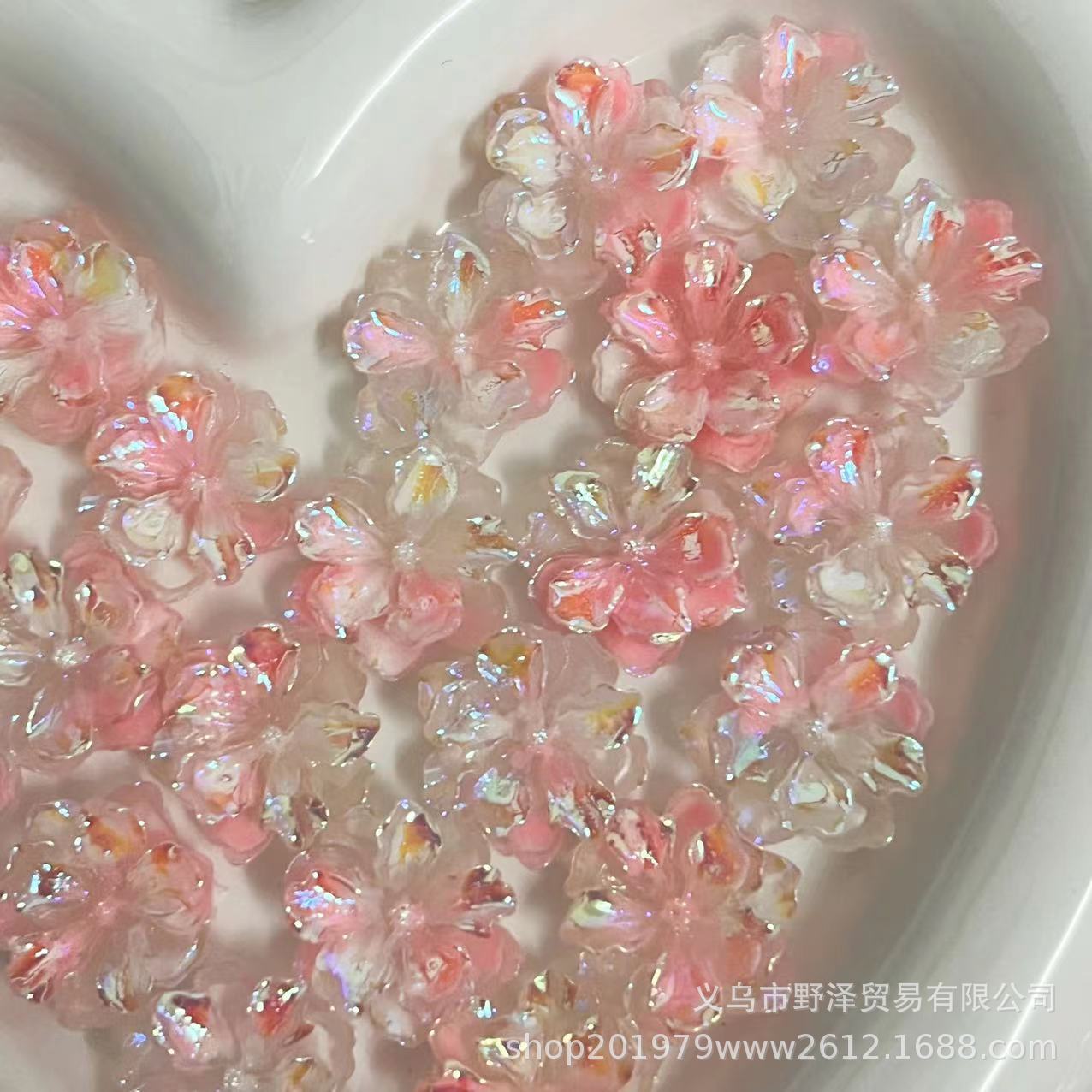 Nuevo luminoso Mabei Tarjeta de flor de cinco pétalos 25 floreciente Rosa japonés material hecho a mano accesorios para el cabello DIY en stock al por mayor
