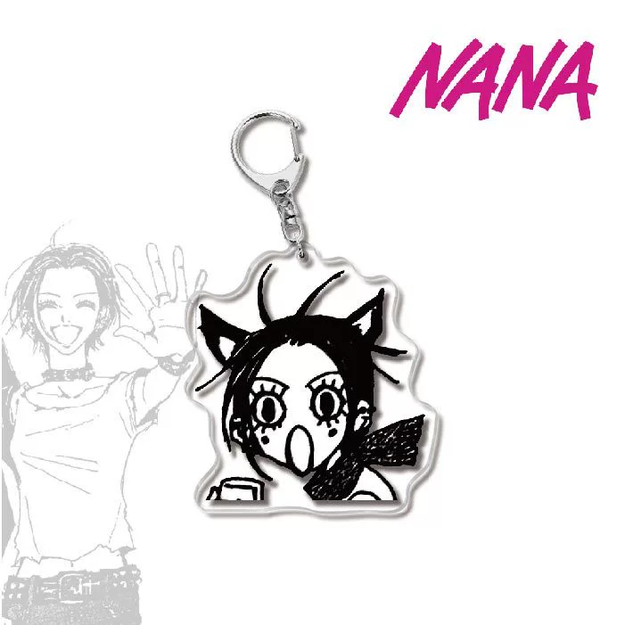 Keychain (NANA) double‑sided printed, translucent membrane, metal ring, assorted designs