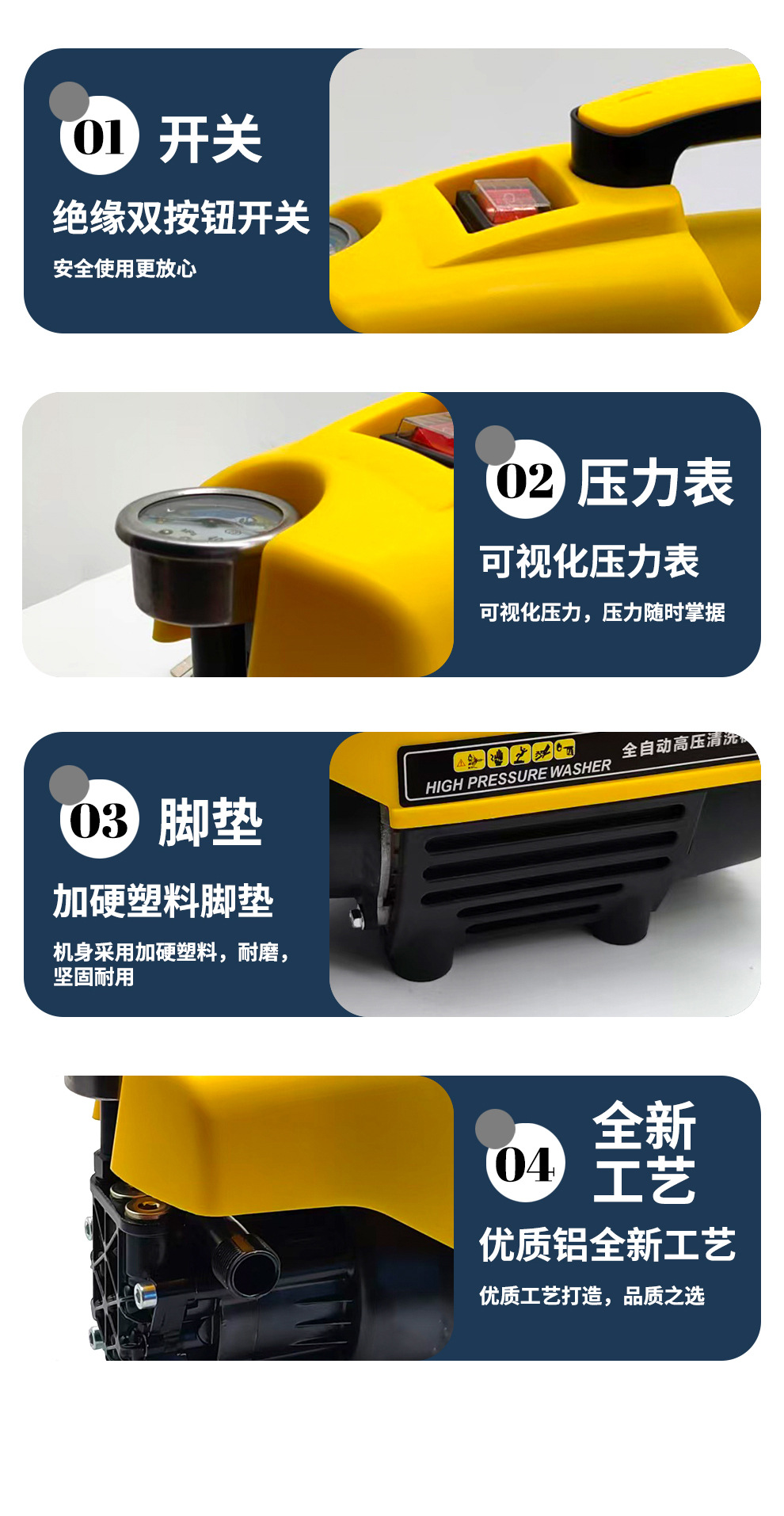 Leishibao High-Pressure Car Washing Machine, Household Induction Motor Cleaning Machine, Self-Priming Dual-Purpose Garden Floor and Air Conditioner Cleaning Machine