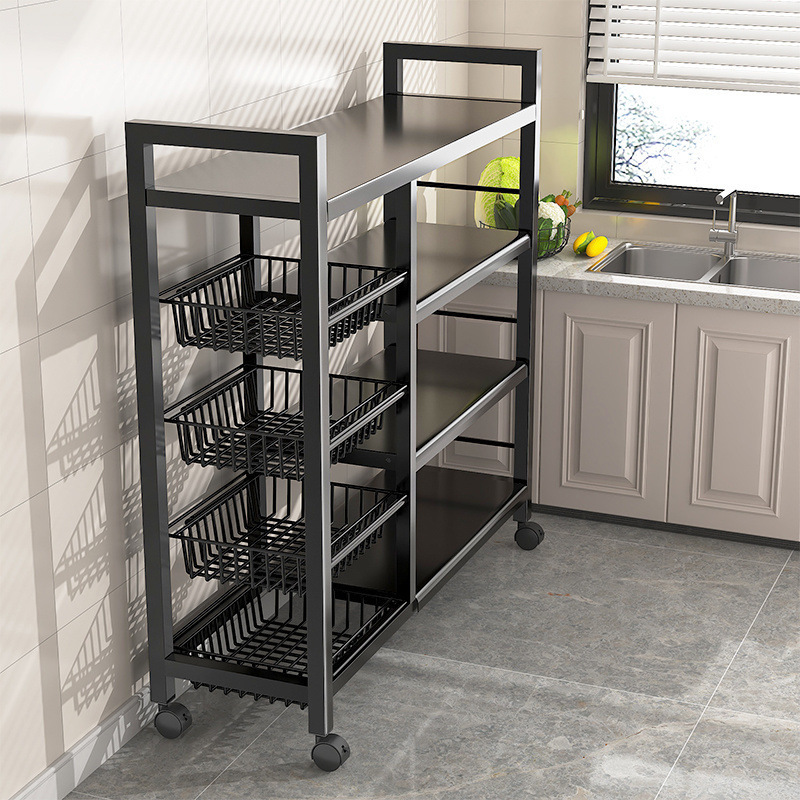 Estante de almacenamiento de cocina piso multi-capa de almacenamiento de verduras hogar multi-funcional cesta de verduras pared snack rack de almacenamiento