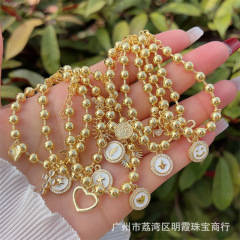 複数のデザインの銅メッキ18kゴールドは、ジルコンの愛の幾何学的な手作りのビーズのブレスレットが国境を越えたオリジナルの新製品を飾ることができる