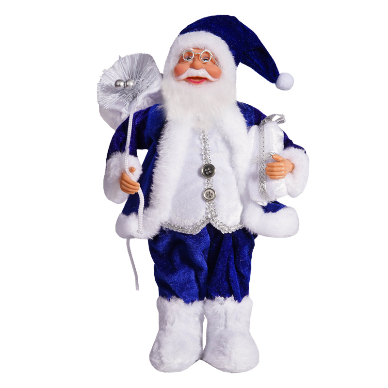 越境クリスマス新商品 プラスチック製サンタクロース人形 ショーウィンドウ装飾用品 12inch 立ち姿サンタクロース|undefined