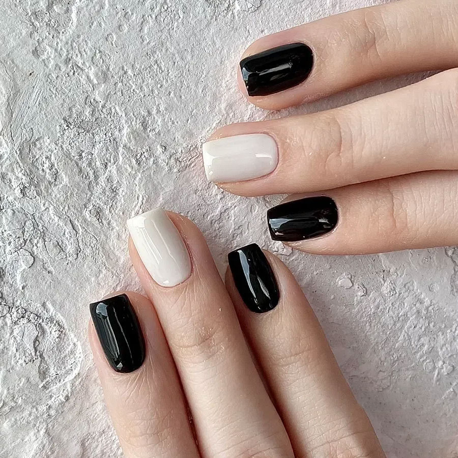 Esmalte de uñas pegamento blanco y negro 2023 pegamento de fototerapia transfronteriza de larga duración esmalte de uñas salón de uñas lote de fábrica especial