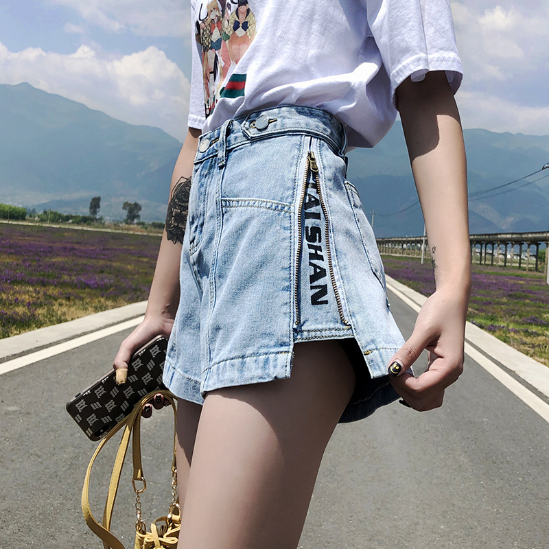 Denim shorts for women summer loose 2024 new wide-leg fashion internet celebrity ins super hot thin straight high waist to make you look thin