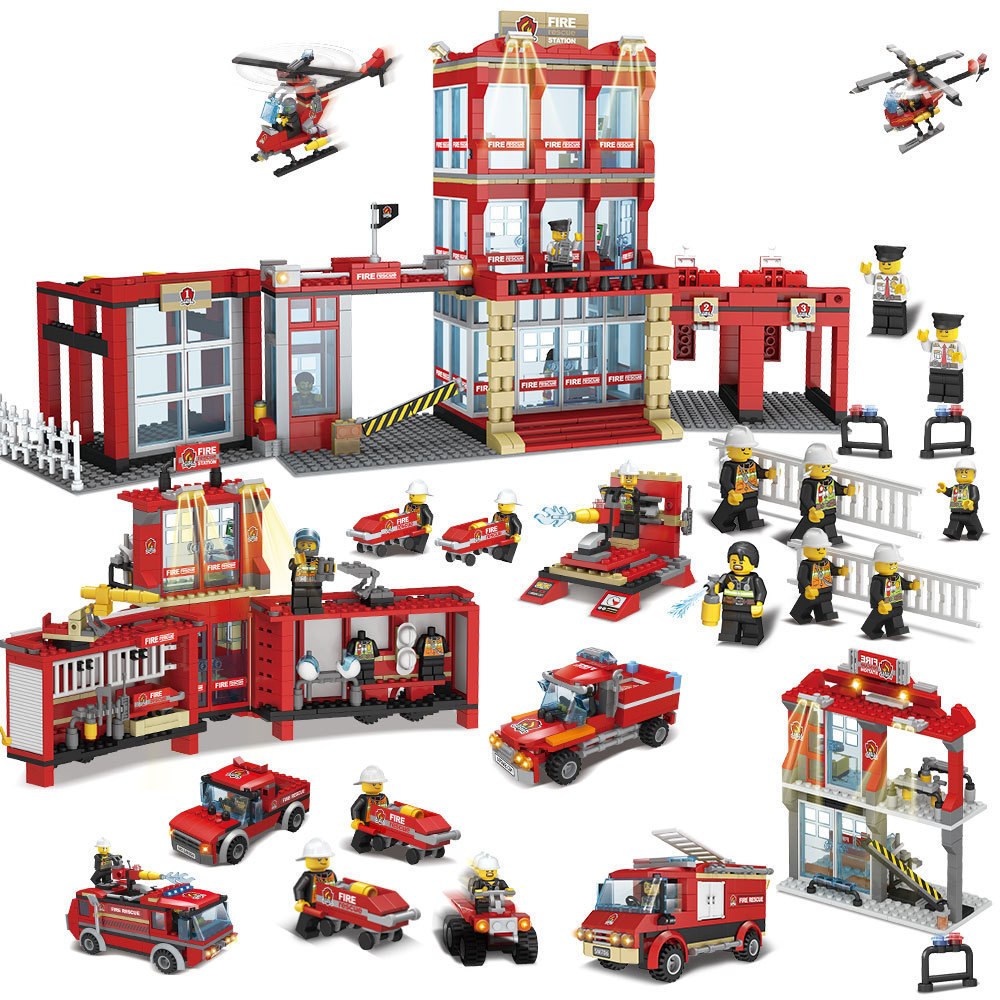 New Compatible Lego City Fire Hero Series Second Change Fire Truck Train Killing Boy Puzzle Assembled Building Blocks