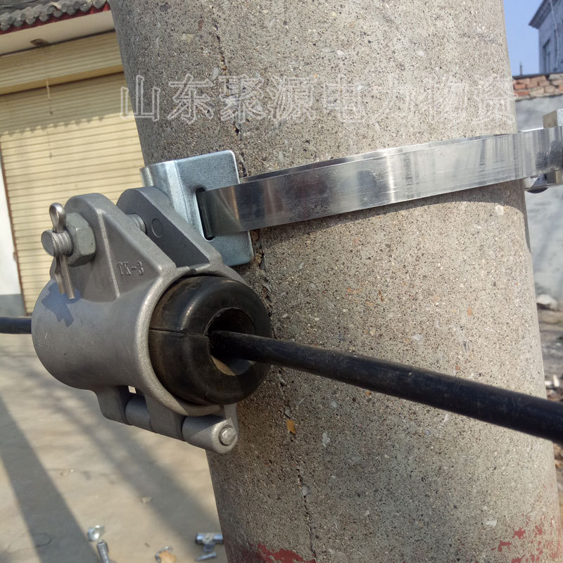 几字形冲压件+不锈钢带抱箍+出口型线夹 ADSS光缆用悬吊金具