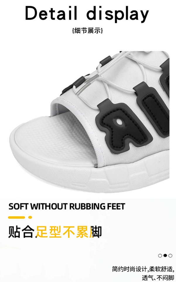 Dép lê đế dày chống trơn kiểu thể thao ngoài trời, form unisex size lớn — màu xám, màu đỏ, quần kaki, trắng chi tiết 6