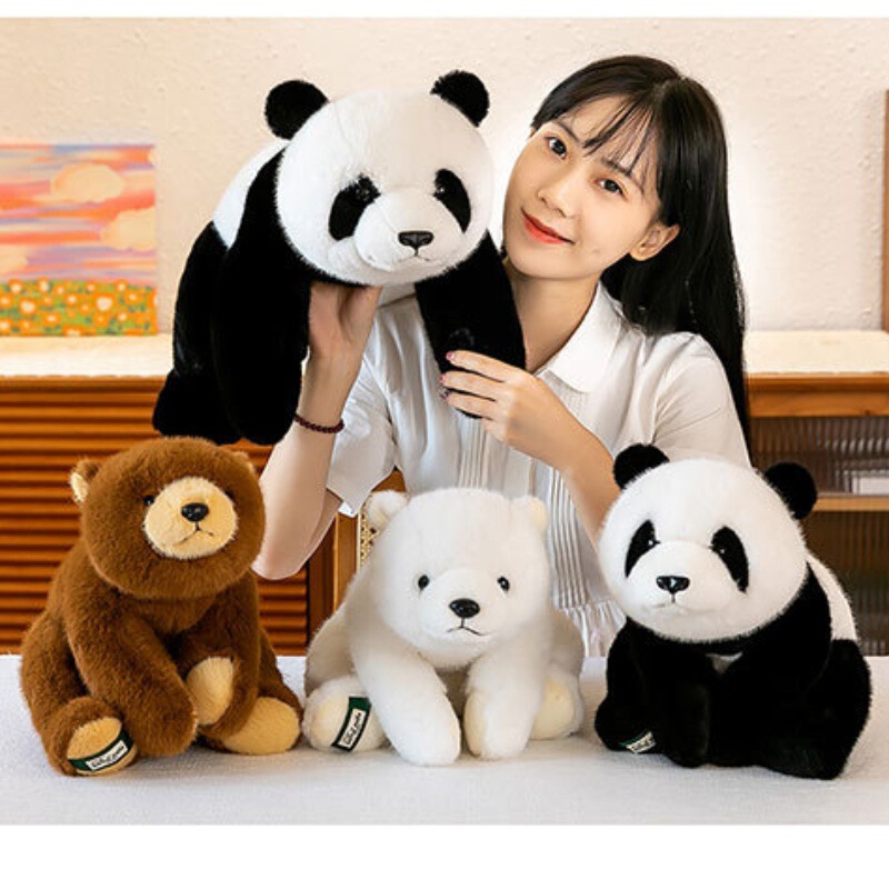 Genuine Lying Bear Series Doll Brown Bear Polar Bear Doll Pillow Panda Lying Pillow Activity Gift Ornaments Doll