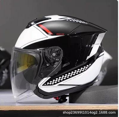 RSV 3/4 Helmet for Men, Motorcycle Half Helmet, 3/4 Electric Vehicle Summer Helmet, 3C Certified, All-Season Safety Helmet (Motosiklet kaskı (dəbilqə)) - new-artworkr05-extreme-black-and-red-size-s