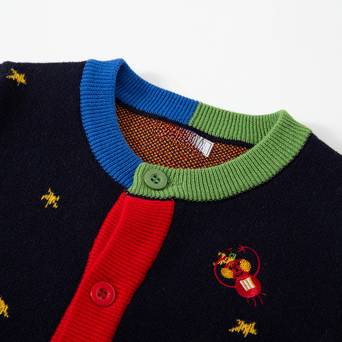 Korean style autumn and winter boys' knitted sweater children's sweater yarn baby warm cartoon cardigan children's clothing one piece agency 