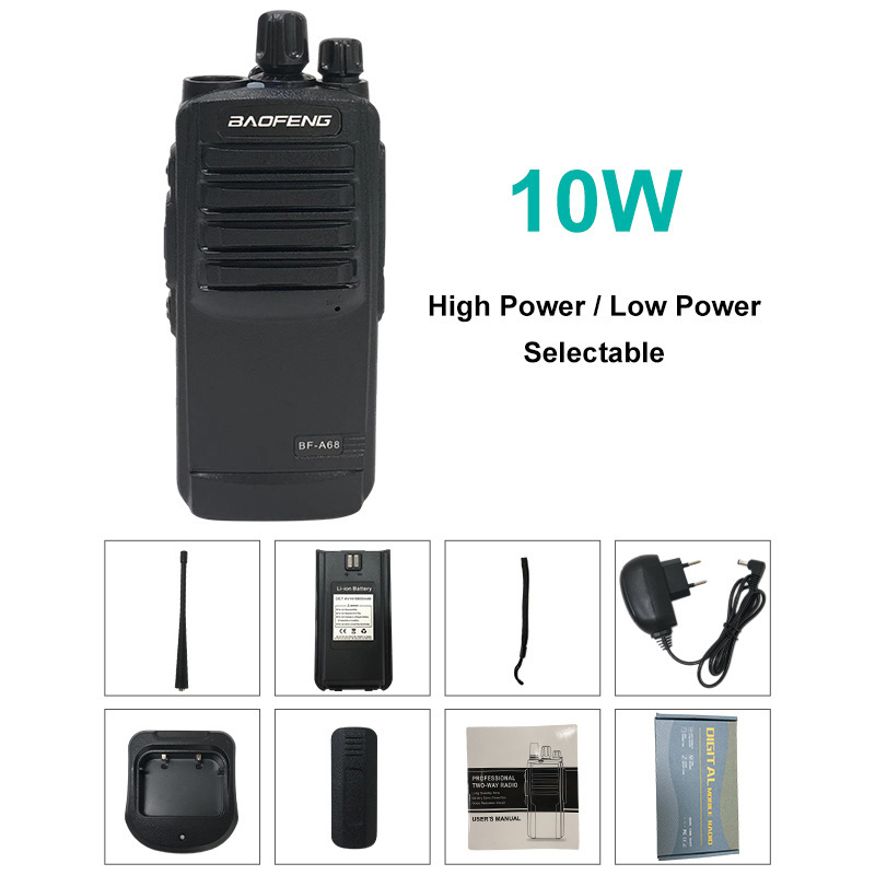 Baofeng walkie-talkie BF-A68 portátil de alta potencia baofeng Hotel seguridad intercomunicador civil baofeng fabricante