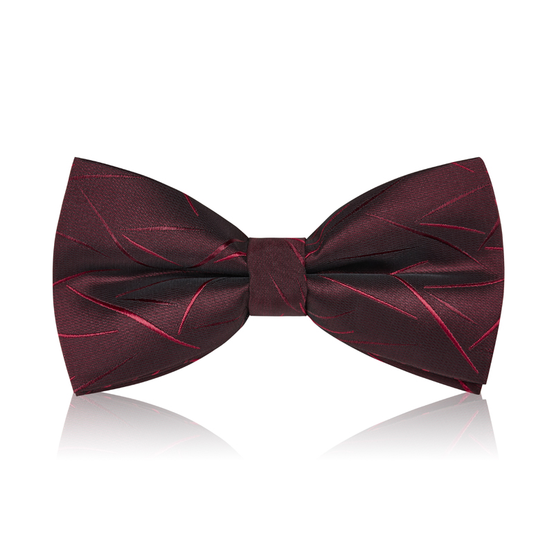 버건디 눈송이 나비 넥타이