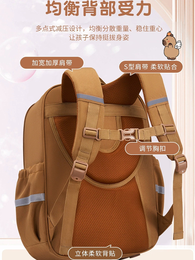 Nueva mochila escolar Capibara para niños de grado 1 - 3 - 6 niños niñas caricaturas lindas mochila