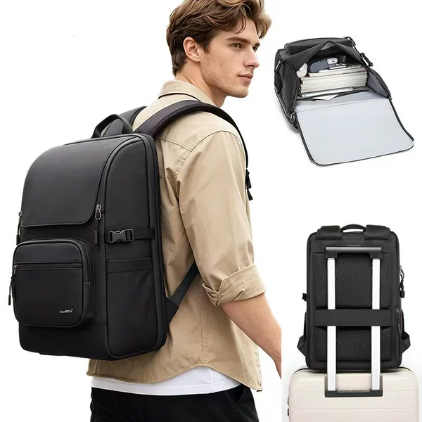 New Fashionable Business Backpack for Men, Light Luxury High-End Computer Bag 15.6inch Casual College Student Backpack