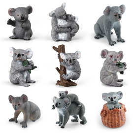澳洲创意款仿真野生动物实心考拉模型母子考拉树抱熊多款玩具摆件