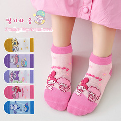 Children's socks, Spring and Summer new products, A-class cotton socks, sweat-absorbent and breathable, for girls, mid-calf cartoon mesh socks, wholesale