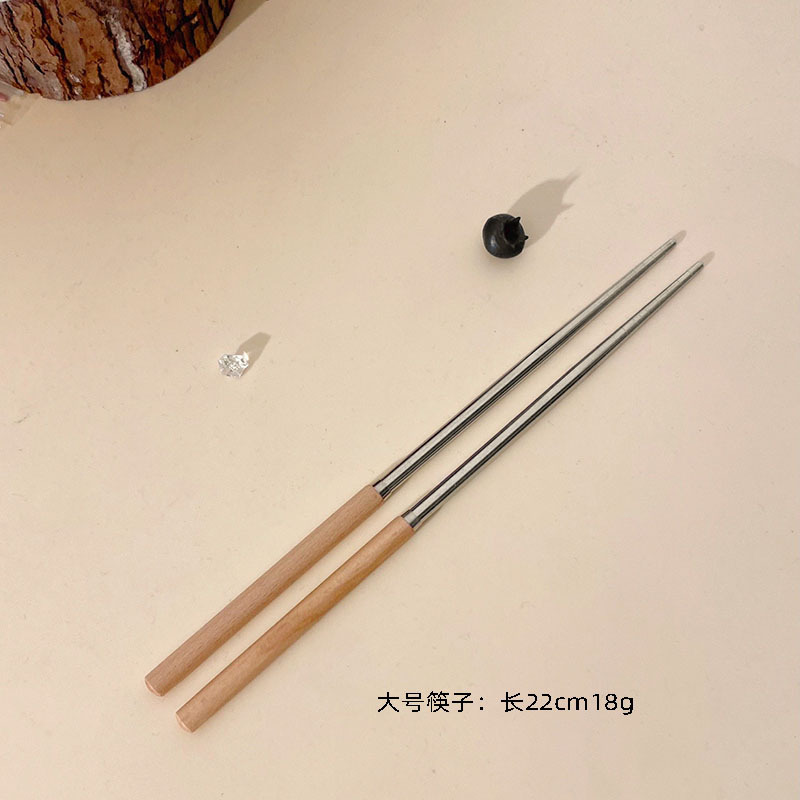 国境を越えた日本式ステンレスステーキナイフフォークスプーン創意木柄スイーツスプーン小叉果物フォーク洋食食器|undefined